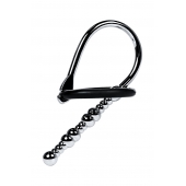 Серебристый уретральный плаг-бусины TOYFA Metal с мягким фиксириющим кольцом - ToyFa - купить с доставкой в Элисте