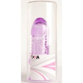 Фиолетовая гелевая насадка с шипами - 13 см. - Toyfa Basic - в Элисте купить с доставкой