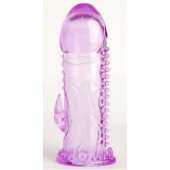 Фиолетовая гелевая насадка с шипами - 13 см. - Toyfa Basic - в Элисте купить с доставкой