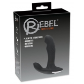 Черный вибромассажер простаты с функцией римминга Plug with Perineum Stimulator - 16,6 см. - Orion - в Элисте купить с доставкой