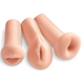 Комплект из 3 мастурбаторов All 3 Holes: вагина, анус, ротик - Pipedream - в Элисте купить с доставкой