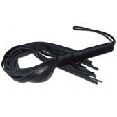 Чёрная кожаная плеть с жесткой ручкой - 63 см. - Sitabella - купить с доставкой в Элисте