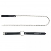 Черный поводок и чокер с кольцом Rada - Rebelts - купить с доставкой в Элисте