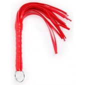 Красная плеть с рукоятью в оплетке - 28 см. - Notabu - купить с доставкой в Элисте