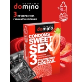 Презервативы для орального секса DOMINO Sweet Sex с ароматом клубничного коктейля  - 3 шт. - Domino - купить с доставкой в Элисте