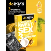 Презервативы для орального секса DOMINO Sweet Sex с ароматом тропических фруктов - 3 шт. - Domino - купить с доставкой в Элисте