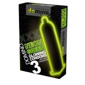 Презервативы DOMINO Neon Green со светящимся в темноте кончиком - 3 шт. - Domino - купить с доставкой в Элисте