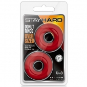 Набор из 2 красных эрекционных колец DONUT RINGS OVERSIZED - Blush Novelties - в Элисте купить с доставкой