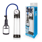 Прозрачная вакуумная помпа Sex Expert с манометром - Sex Expert - в Элисте купить с доставкой
