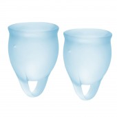 Набор голубых менструальных чаш Feel confident Menstrual Cup - Satisfyer - купить с доставкой в Элисте