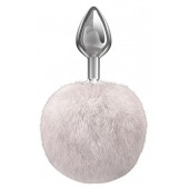 Серебристая анальная пробка с белым пушистым хвостиком Twinkle - Lola Games - купить с доставкой в Элисте