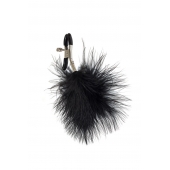 Зажимы на соски с черным пухом Euphoric - Lola Games - купить с доставкой в Элисте