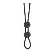 Черное двойное эрекционное лассо Silicone Double Loop Cock Ring - Blush Novelties - в Элисте купить с доставкой