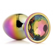 Голографическая анальная втулка с радужным кристаллом - 7,1 см. - Dream Toys - купить с доставкой в Элисте