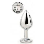 Серебристая анальная втулка с прозрачным кристаллом - 7,1 см. - Dream Toys - купить с доставкой в Элисте