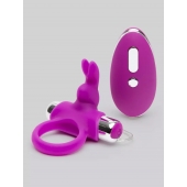 Лиловое виброкольцо с пультом ДУ Remote Control Cock Ring - Happy Rabbit - в Элисте купить с доставкой