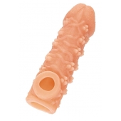 Телесная закрытая насадка с пучками шишечек Cock Sleeve Size S - 13,8 см. - KOKOS - в Элисте купить с доставкой