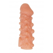 Телесная закрытая насадка с шариками Cock Sleeve Size L - 17,6 см. - KOKOS - в Элисте купить с доставкой