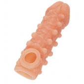 Телесная закрытая насадка с шариками Cock Sleeve Size L - 17,6 см. - KOKOS - в Элисте купить с доставкой