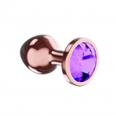 Пробка цвета розового золота с фиолетовым кристаллом Diamond Amethyst Shine S - 7,2 см. - Lola Games - купить с доставкой в Элисте
