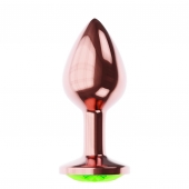 Пробка цвета розового золота с лаймовым кристаллом Diamond Emerald Shine S - 7,2 см. - Lola Games - купить с доставкой в Элисте