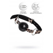 Черный кляп-шар на леопардовых ремешках Anonymo - ToyFa - купить с доставкой в Элисте