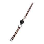 Черный кляп-шар на леопардовых ремешках Anonymo - ToyFa - купить с доставкой в Элисте