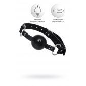 Черный кляп-шар на кожаных ремешках Anonymo - ToyFa - купить с доставкой в Элисте