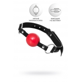 Красный кляп-шар на черных ремешках Anonymo - ToyFa - купить с доставкой в Элисте