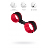 Красно-черные велюровые наручники Anonymo - ToyFa - купить с доставкой в Элисте