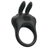 Черное эрекционное кольцо с вибрацией Davion - Baile - в Элисте купить с доставкой