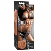Мастурбатор-вагина цвета карамели Julieta с вибрацией - Blush Novelties - в Элисте купить с доставкой