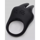 Черное эрекционное виброкольцо Sensation Rechargeable Vibrating Rabbit Love Ring - Fifty Shades of Grey - в Элисте купить с доставкой