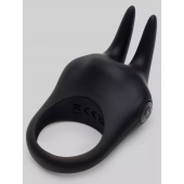 Черное эрекционное виброкольцо Sensation Rechargeable Vibrating Rabbit Love Ring - Fifty Shades of Grey - в Элисте купить с доставкой