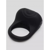 Черное эрекционное виброкольцо Sensation Rechargeable Vibrating Love Ring - Fifty Shades of Grey - в Элисте купить с доставкой