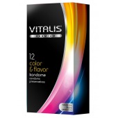 Цветные ароматизированные презервативы VITALIS PREMIUM color   flavor - 12 шт. - Vitalis - купить с доставкой в Элисте