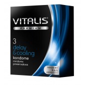 Презервативы VITALIS PREMIUM delay   cooling с охлаждающим эффектом - 3 шт. - Vitalis - купить с доставкой в Элисте