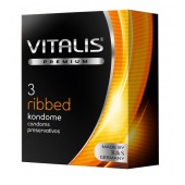 Ребристые презервативы VITALIS PREMIUM ribbed - 3 шт. - Vitalis - купить с доставкой в Элисте