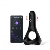 Черное виброкольцо Magic Motion Rise с подхватом мошонки - Magic Motion - в Элисте купить с доставкой