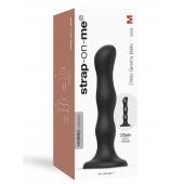 Черная насадка Strap-On-Me Dildo Geisha Balls size M - Strap-on-me - купить с доставкой в Элисте