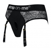 Черные трусики для насадок Diva Lingerie Harness - size S - Strap-on-me - купить с доставкой в Элисте