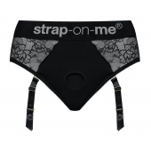 Черные трусики для насадок Diva Lingerie Harness - size S - Strap-on-me - купить с доставкой в Элисте