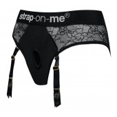 Черные трусики для насадок Diva Lingerie Harness - size L - Strap-on-me - купить с доставкой в Элисте