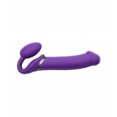 Фиолетовый безремневой вибрострапон Silicone Bendable Strap-On - size XL - Strap-on-me - купить с доставкой в Элисте