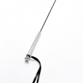 Черный кожаный стек с гладкой ручкой - 55 см. - Crazy Handmade - купить с доставкой в Элисте