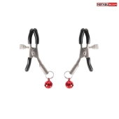 Серебристые зажимы на соски с шариками - Notabu - купить с доставкой в Элисте