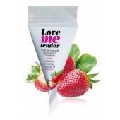 Съедобное согревающее массажное масло Love Me Tender Strawberry с ароматом клубники - 10 мл. - Love to Love - купить с доставкой в Элисте