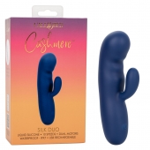 Синий вибромассажер-кролик Cashmere Silk Duo - 16,5 см. - California Exotic Novelties