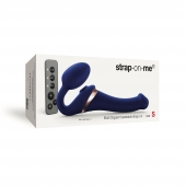 Синий безремневой страпон Multi Orgasm Size S с клиторальной стимуляцией - Strap-on-me - купить с доставкой в Элисте