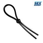 Черное силиконовое лассо с шариком для утяжки - Sex Expert - в Элисте купить с доставкой